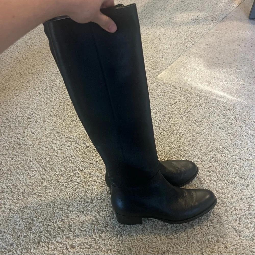 Jimmy Choo black leather riding boots